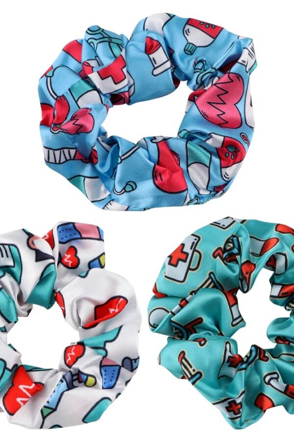 Colitas de pelo estampados medicina-enfermería.