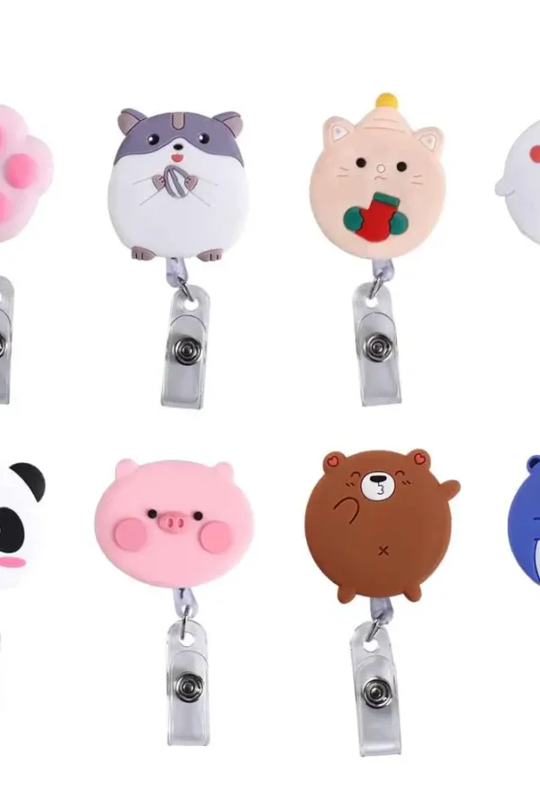 Prendedor retráctil para tarjeta de identificación - Animalitos