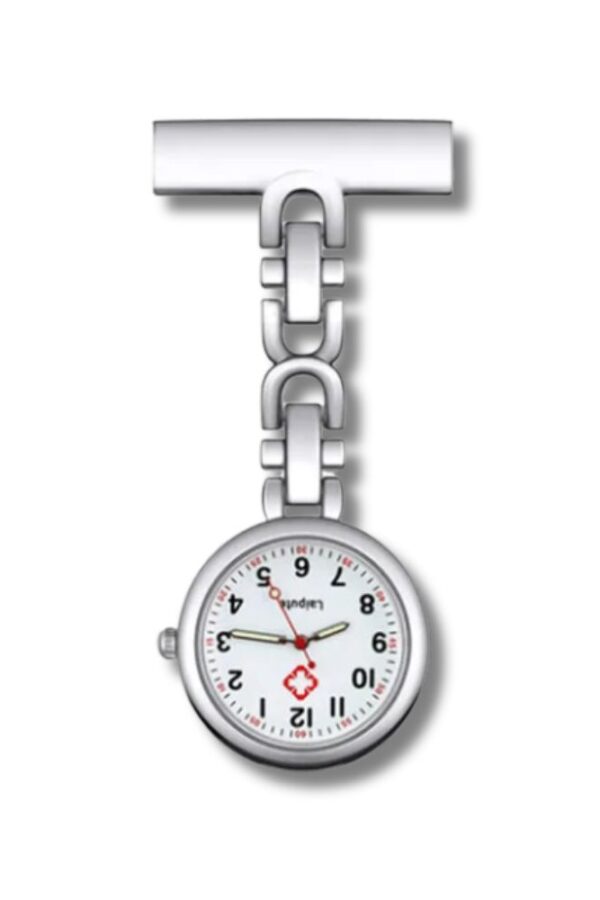 Reloj enfermería metálico con cadena