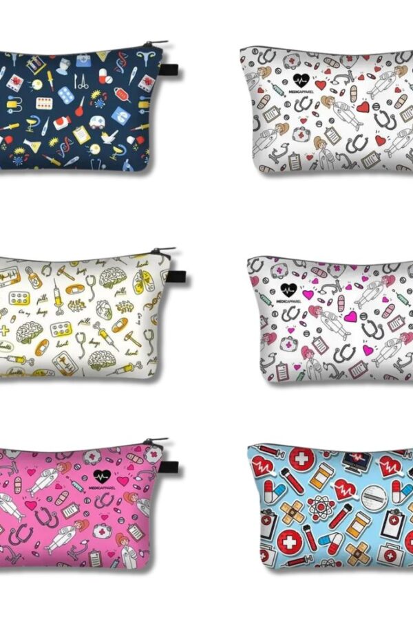 Cartuchera bolso con diseño de enfermeria estampado