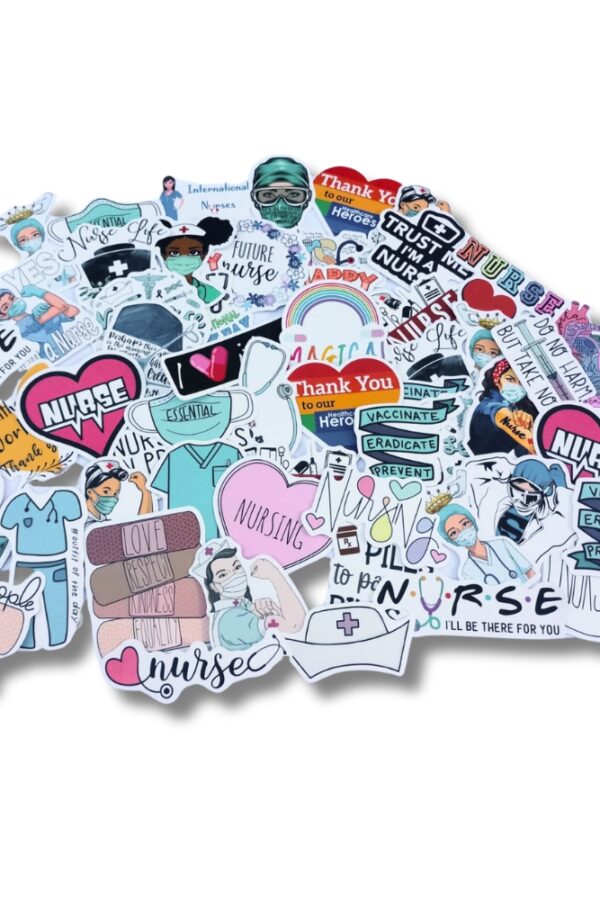 Stickers pegotines Enfermería paquete con 10 un. a prueba de agua.