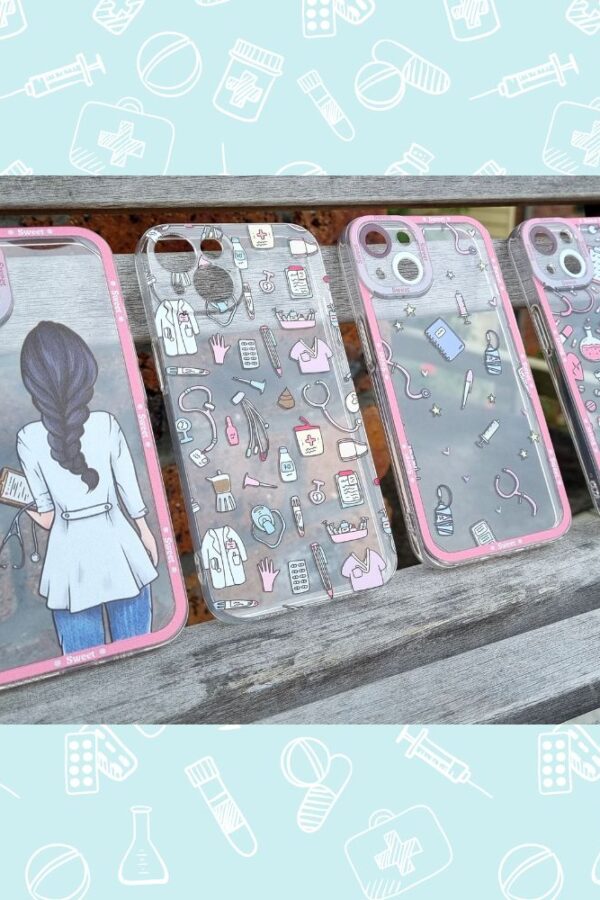 Funda para celular en TPU con diseño de enfermeria para iPhone 14