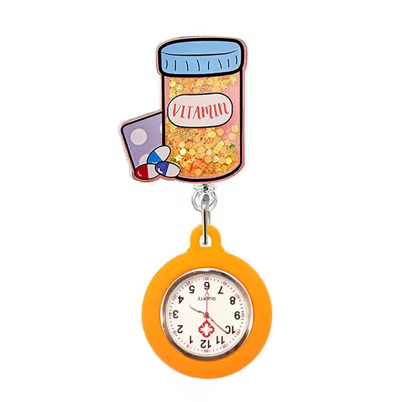 Reloj de silicona con prendedor retráctil para enfermería. - Imagen 12