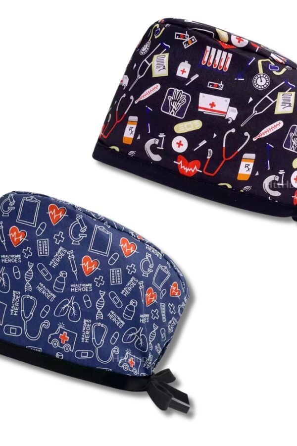 Gorro quirúrgico estampado – enfermería y medicina.