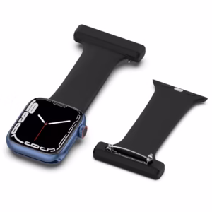 Correa para Apple Watch de silicona con prendedor colgante para enfermería